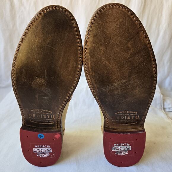 Bed Stu Doris Llama Women's Leather Wingtip Oxfords Shoes Tan/Cream Size 7.5 - Picture 8 of 10